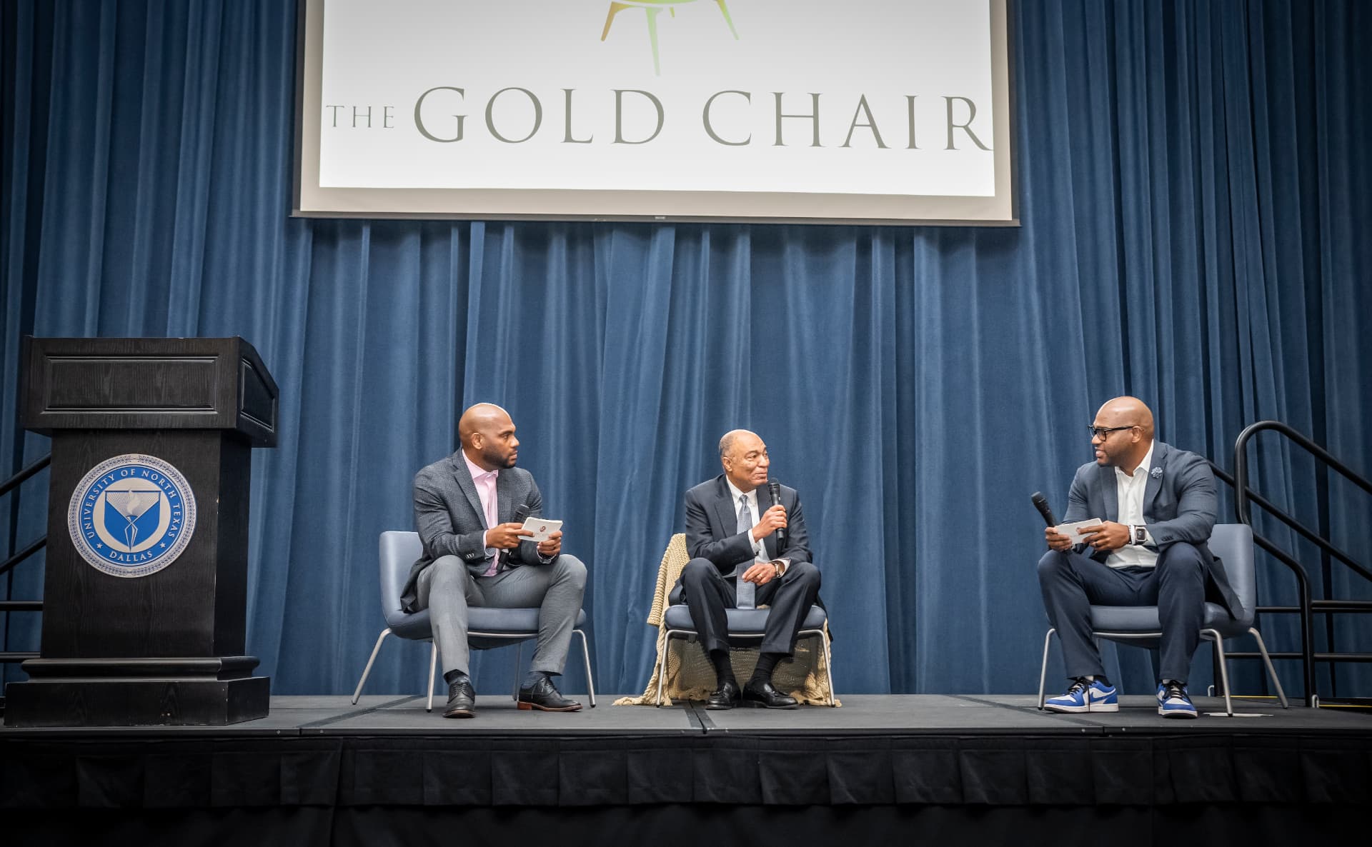 Panel conversation on the Gold Chair stage